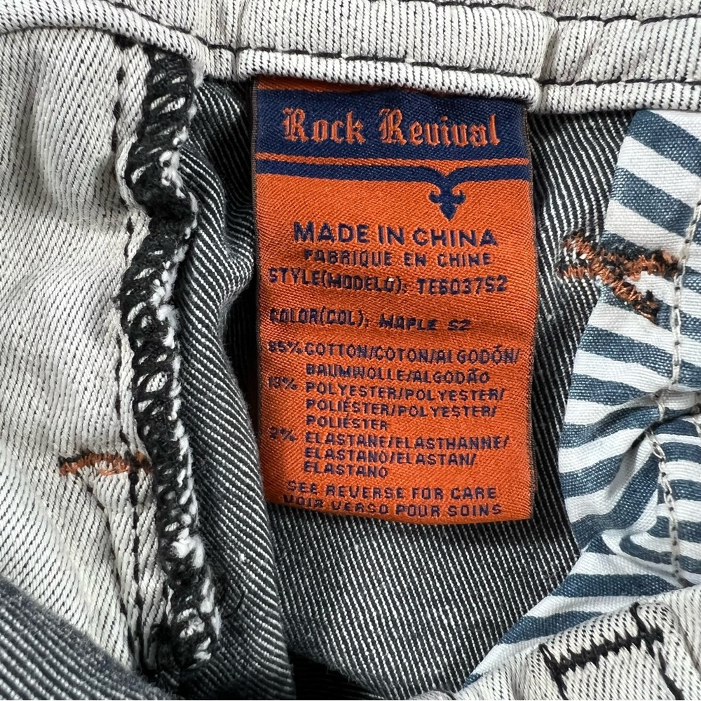 Rock Revival Low Rise Skinny Fit Stretch Denim Jeans in Maple Women's Size 25 - Picture 8 of 10
